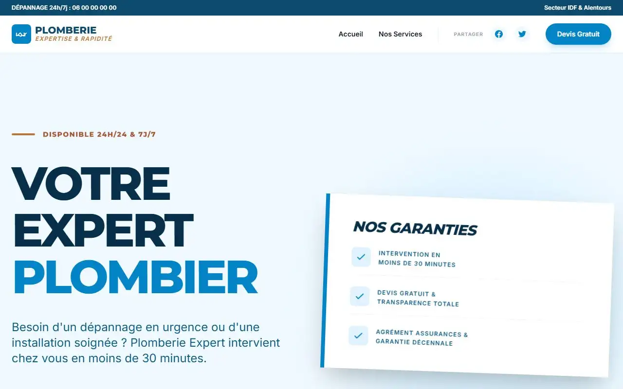 Site Web Plombier
