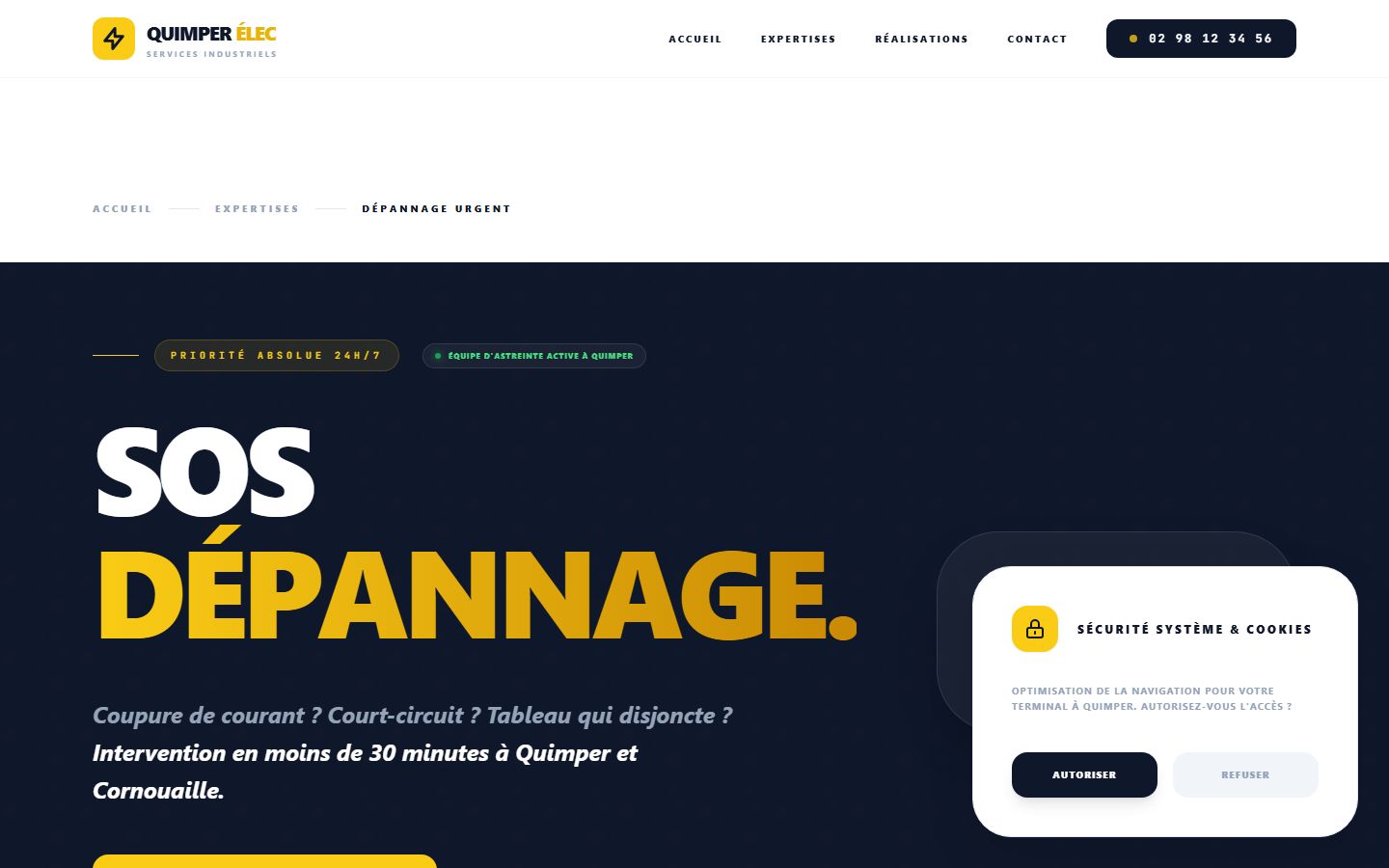 Page Dépannage